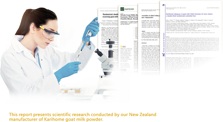 This report presents scientific research conducted by our New Zealand manufacturer of Karihome goat milk powder. 